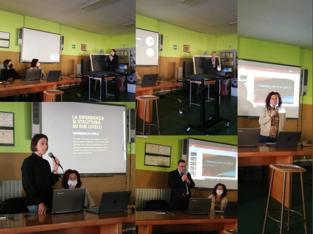 Collage fotografico del seminario L’azzardo non è un gioco