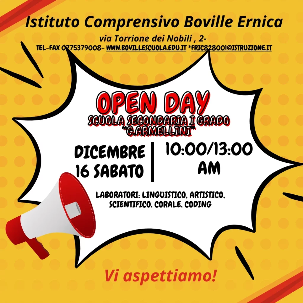 LOCANDINA - Open Day Scuola Secondaria I grado